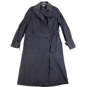US Army All Weather Black Trench Coat Women's Size 14L NSN 8410-01-308-8663